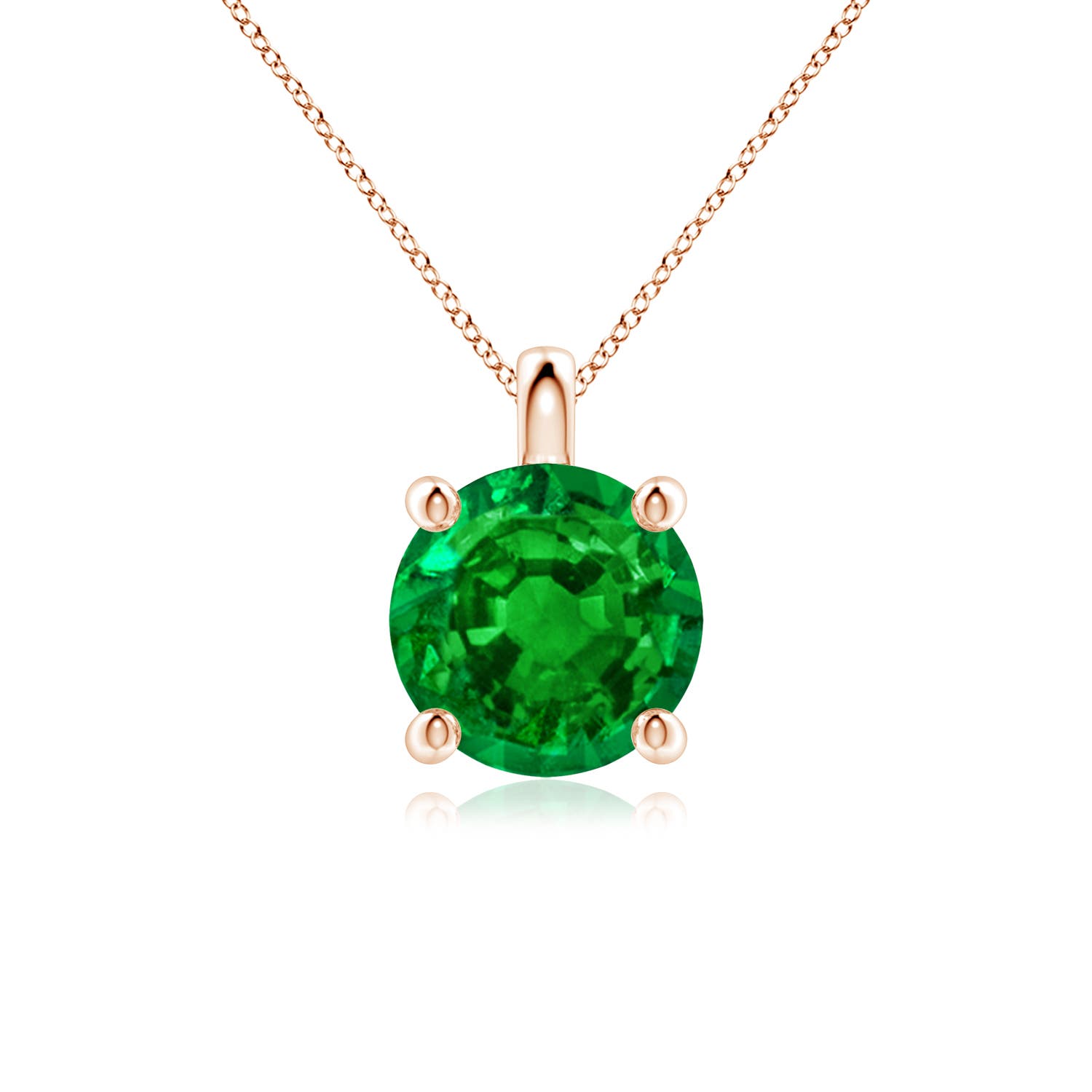 AAAA - Emerald / 2.5 CT / 18 KT Rose Gold