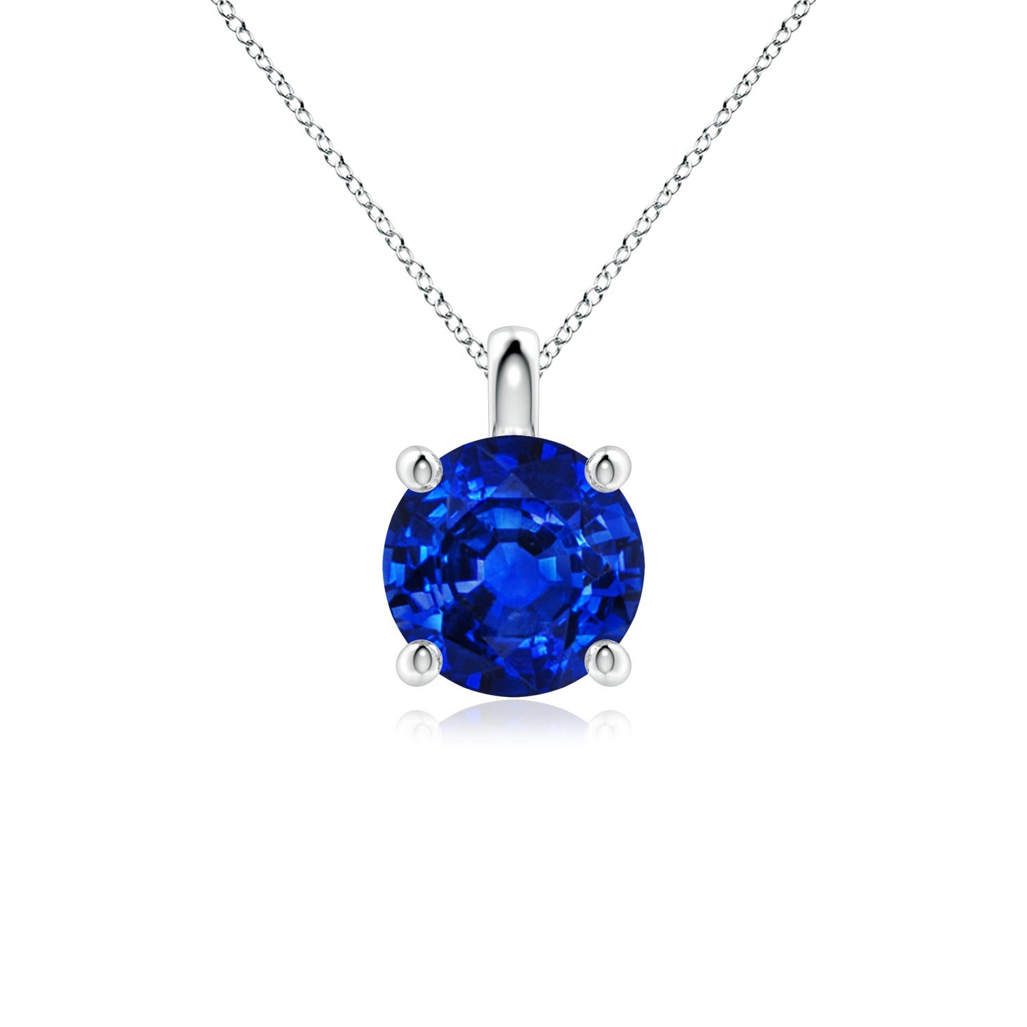 AAAA - Blue Sapphire / 2.2 CT / 18 KT White Gold