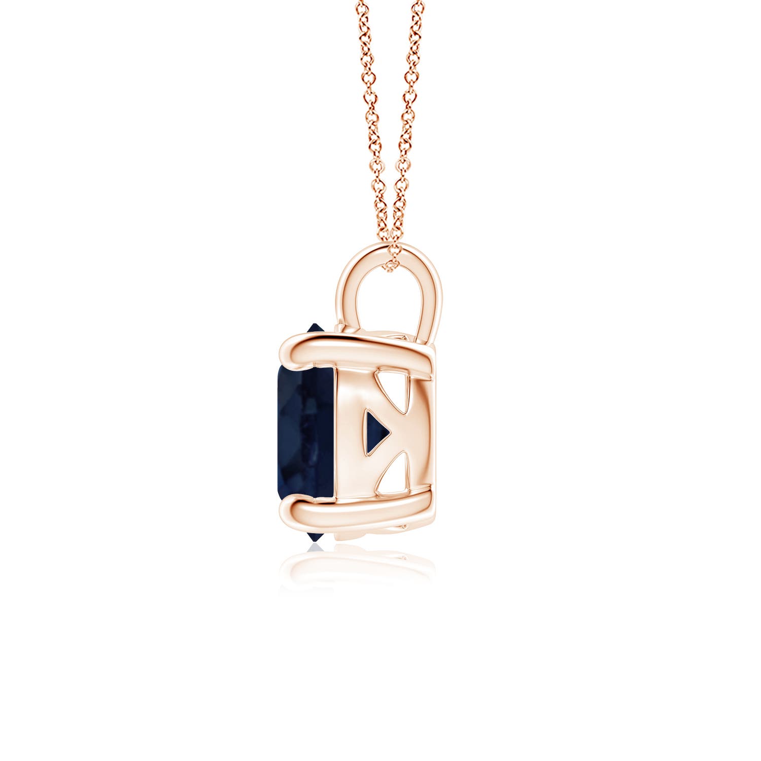 A - Blue Sapphire / 3.75 CT / 14 KT Rose Gold