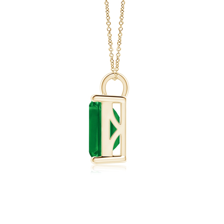 10x8mm AAA Solitaire Emerald-Cut Emerald Classic Pendant in Yellow Gold side 199