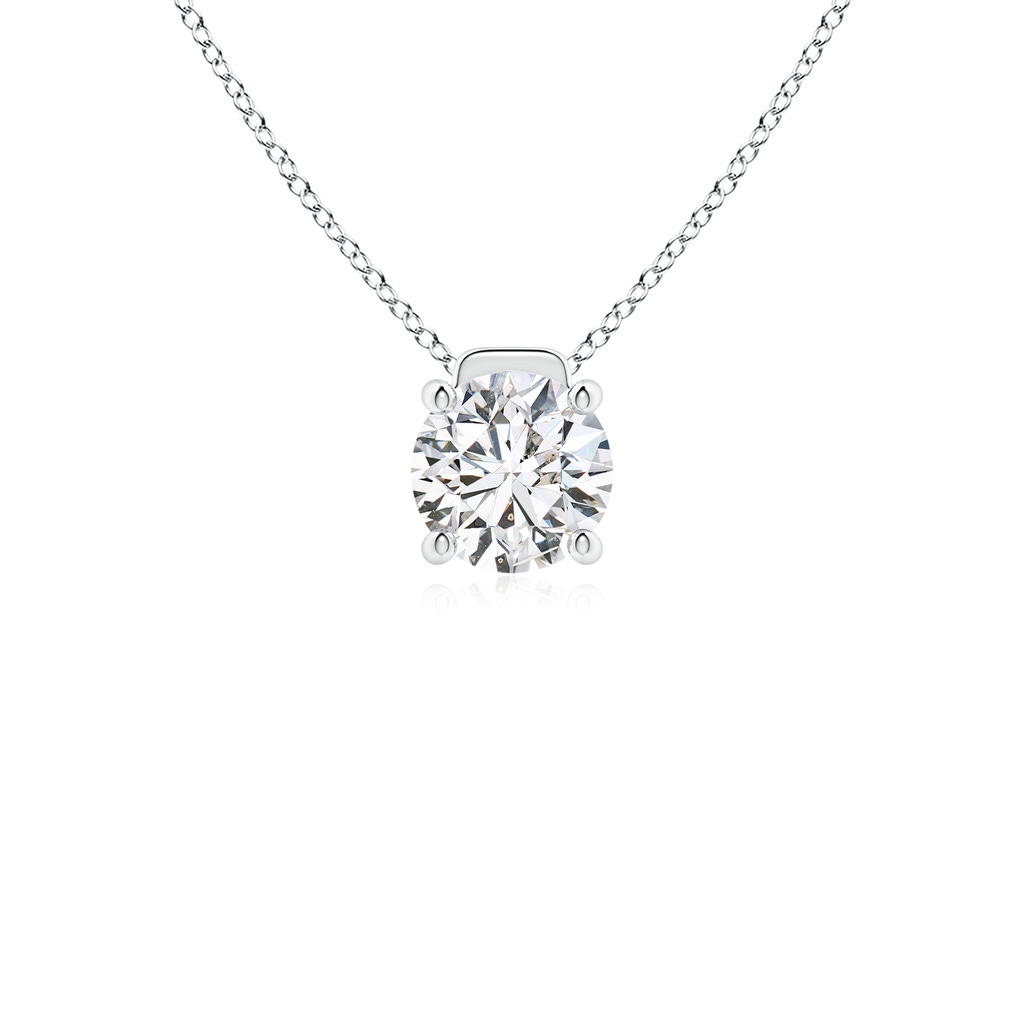 6.4mm HSI2 Solitaire Round Diamond Floating Pendant in White Gold