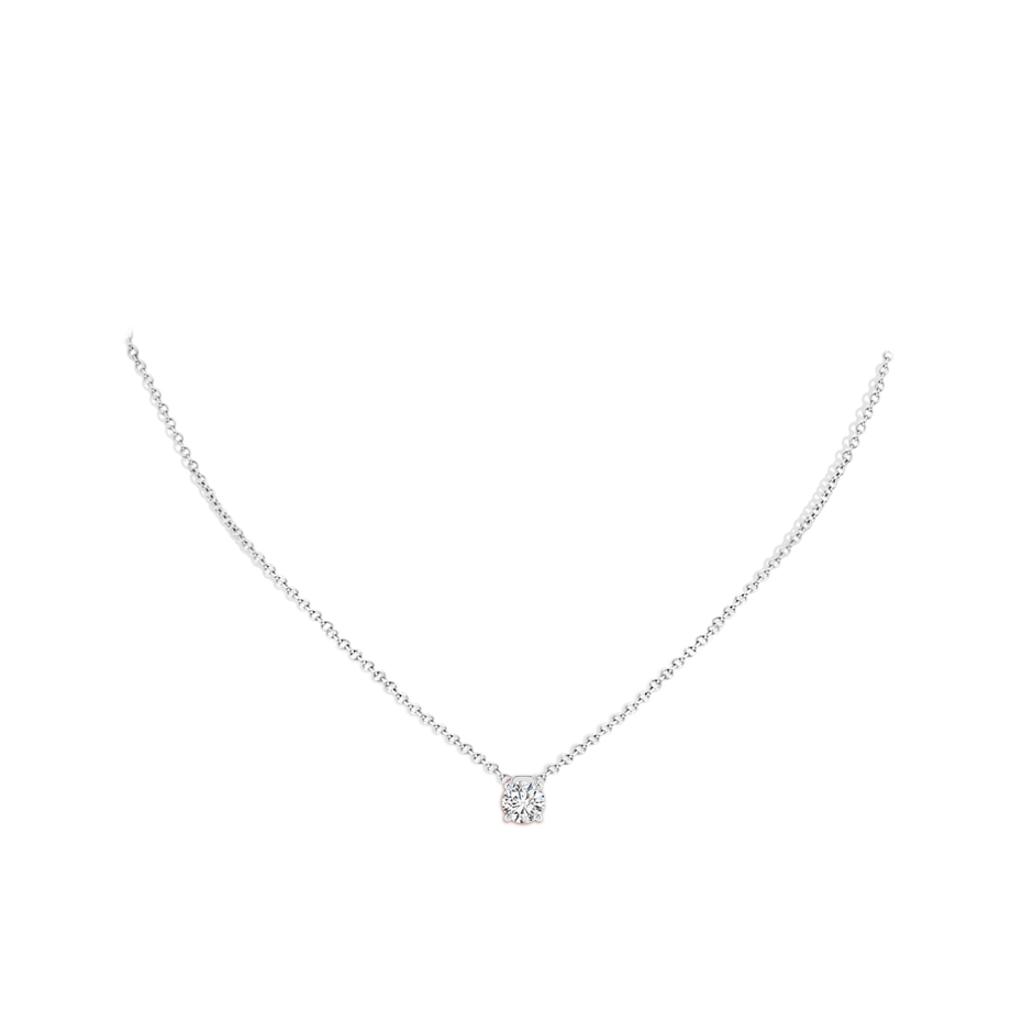 6.4mm HSI2 Solitaire Round Diamond Floating Pendant in White Gold pen