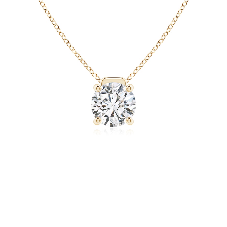 6.4mm HSI2 Solitaire Round Diamond Floating Pendant in Yellow Gold 