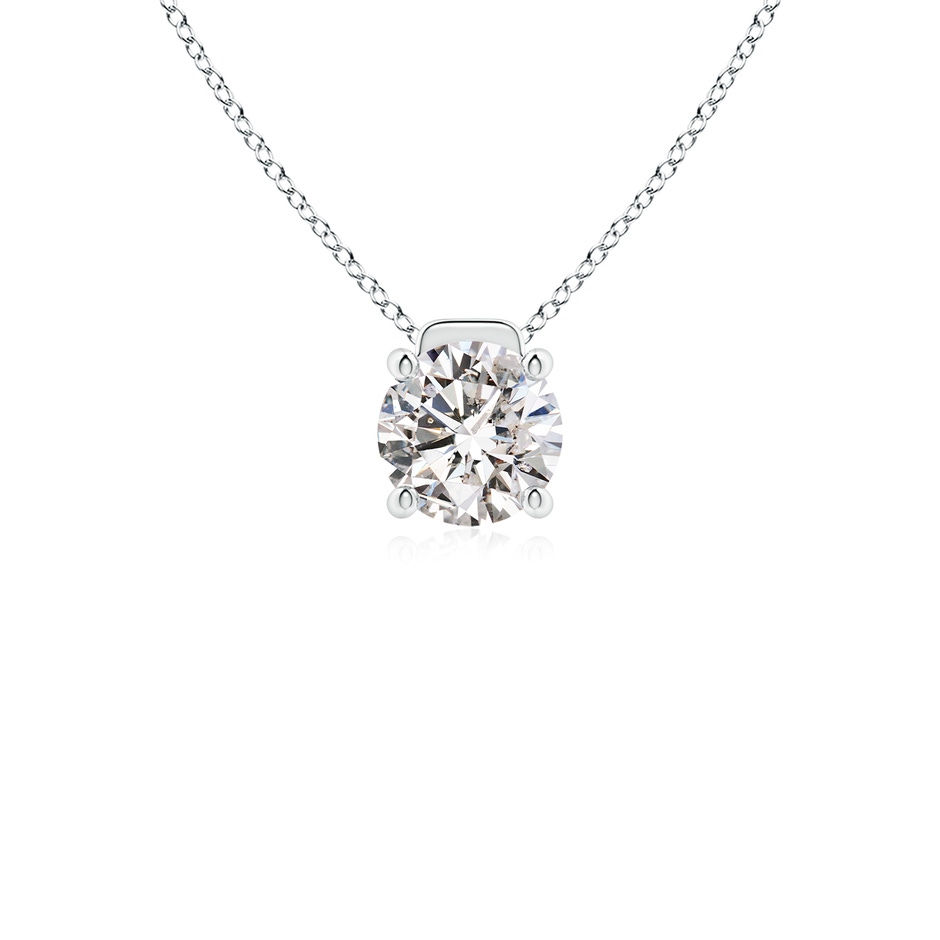 6.4mm IJI1I2 Solitaire Round Diamond Floating Pendant in White Gold 