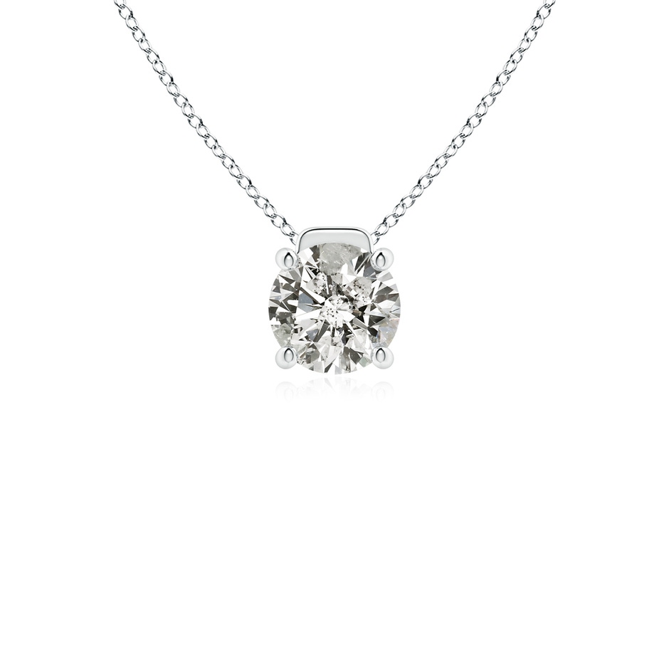 6.4mm KI3 Solitaire Round Diamond Floating Pendant in White Gold 