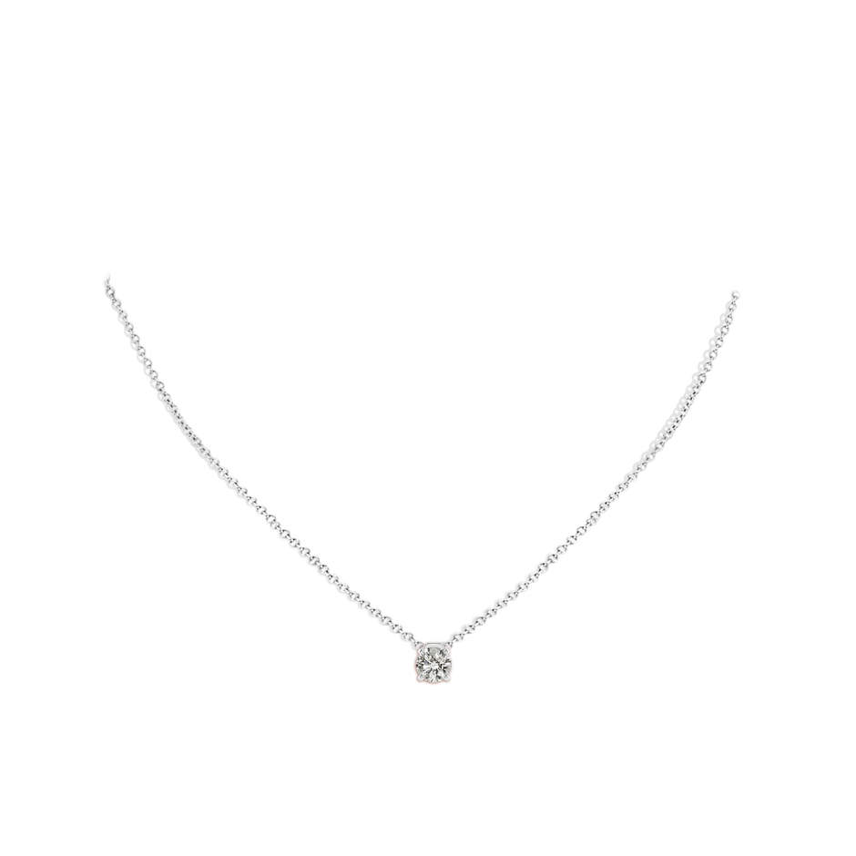 6.4mm KI3 Solitaire Round Diamond Floating Pendant in White Gold pen