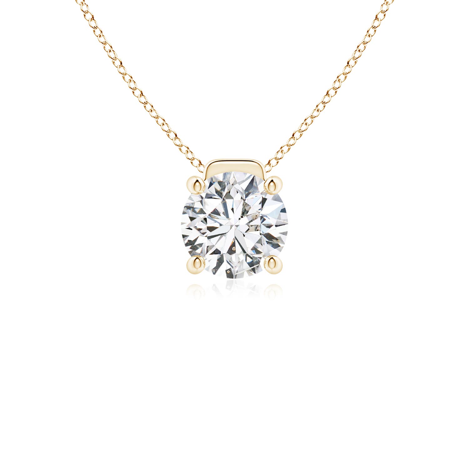 7.4mm HSI2 Solitaire Round Diamond Floating Pendant in 18CT Yellow Gold