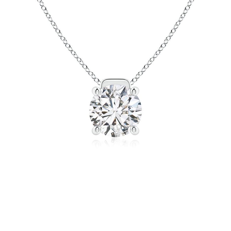 7.4mm HSI2 Solitaire Round Diamond Floating Pendant in White Gold 