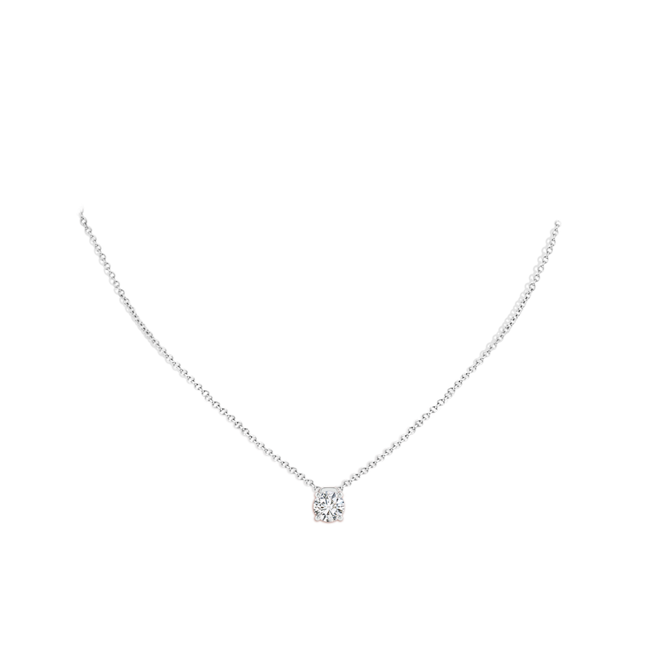 7.4mm HSI2 Solitaire Round Diamond Floating Pendant in White Gold pen