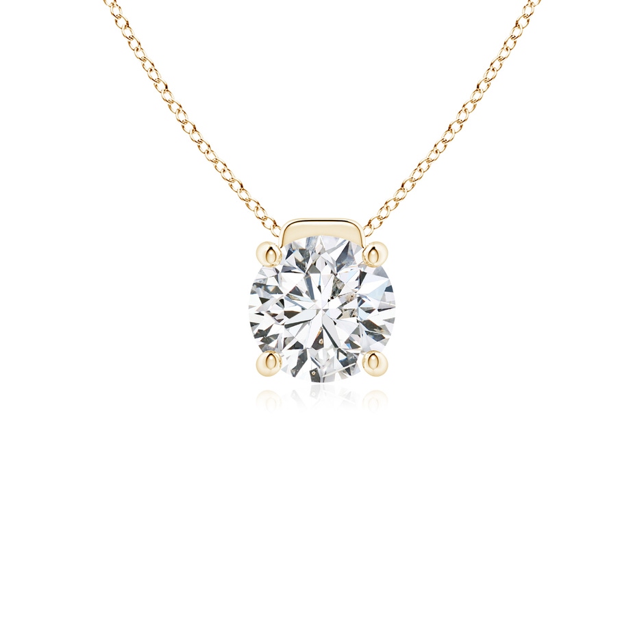 7.4mm HSI2 Solitaire Round Diamond Floating Pendant in Yellow Gold 