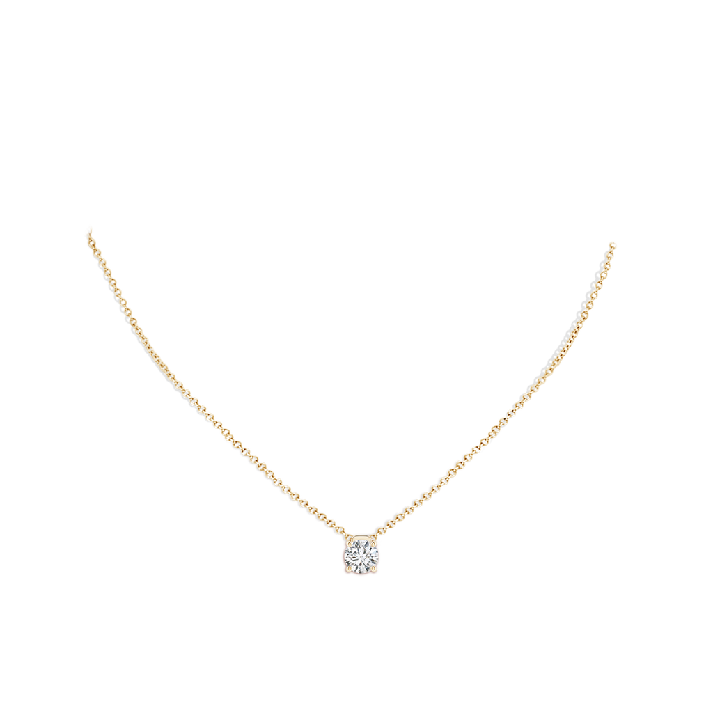 7.4mm HSI2 Solitaire Round Diamond Floating Pendant in Yellow Gold pen