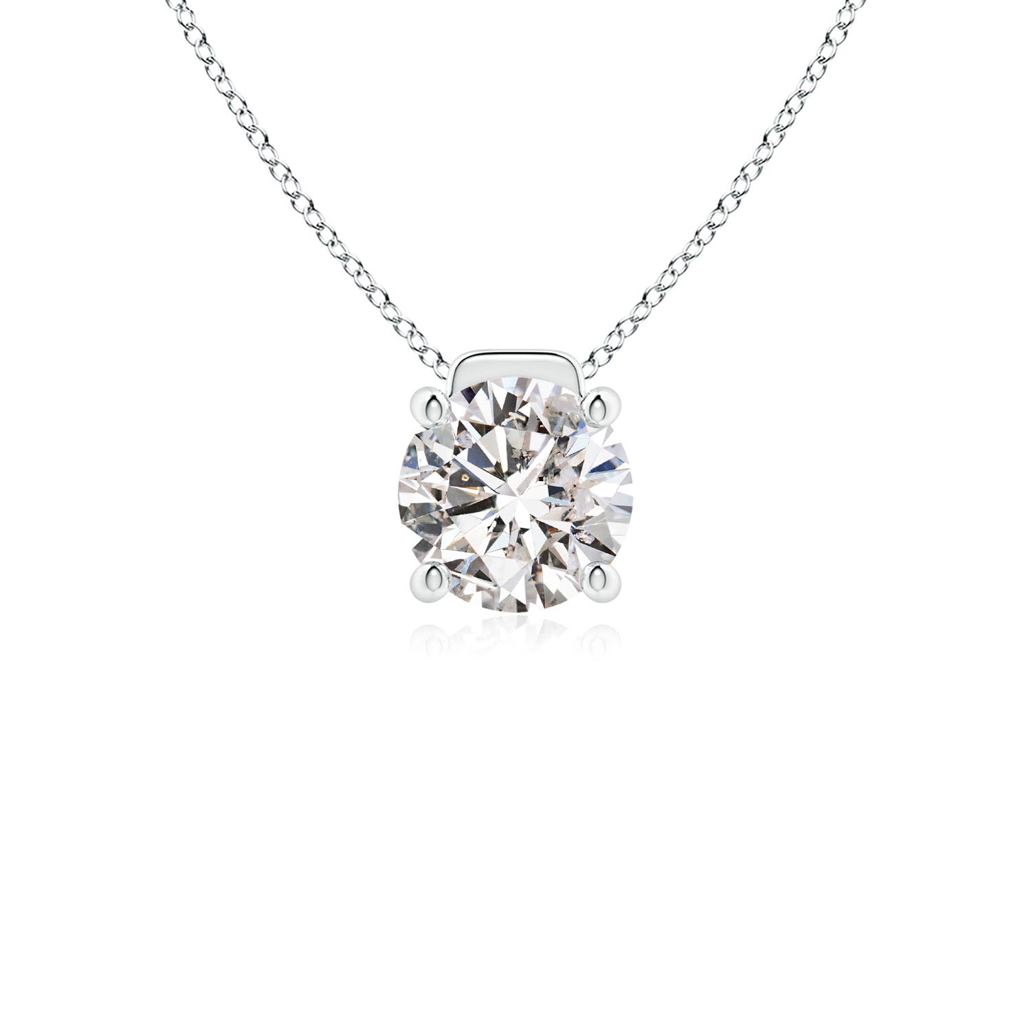 7.4mm IJI1I2 Solitaire Round Diamond Floating Pendant in 18CT White Gold