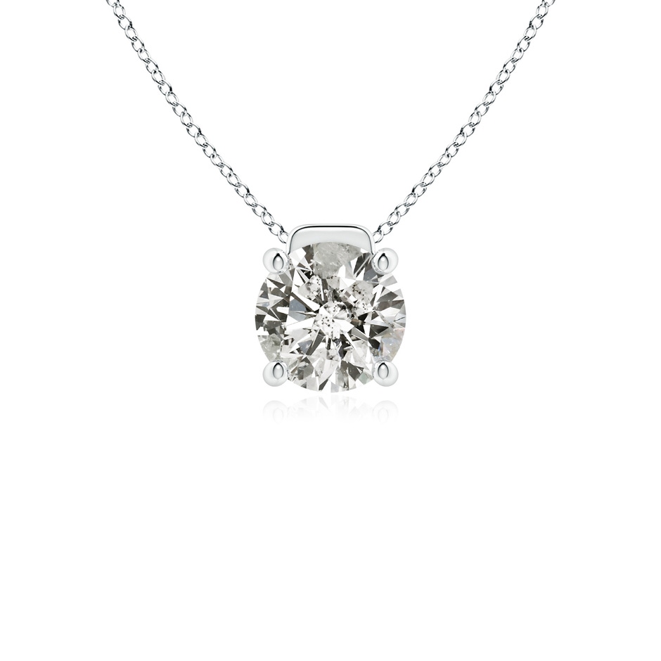 7.4mm KI3 Solitaire Round Diamond Floating Pendant in White Gold 