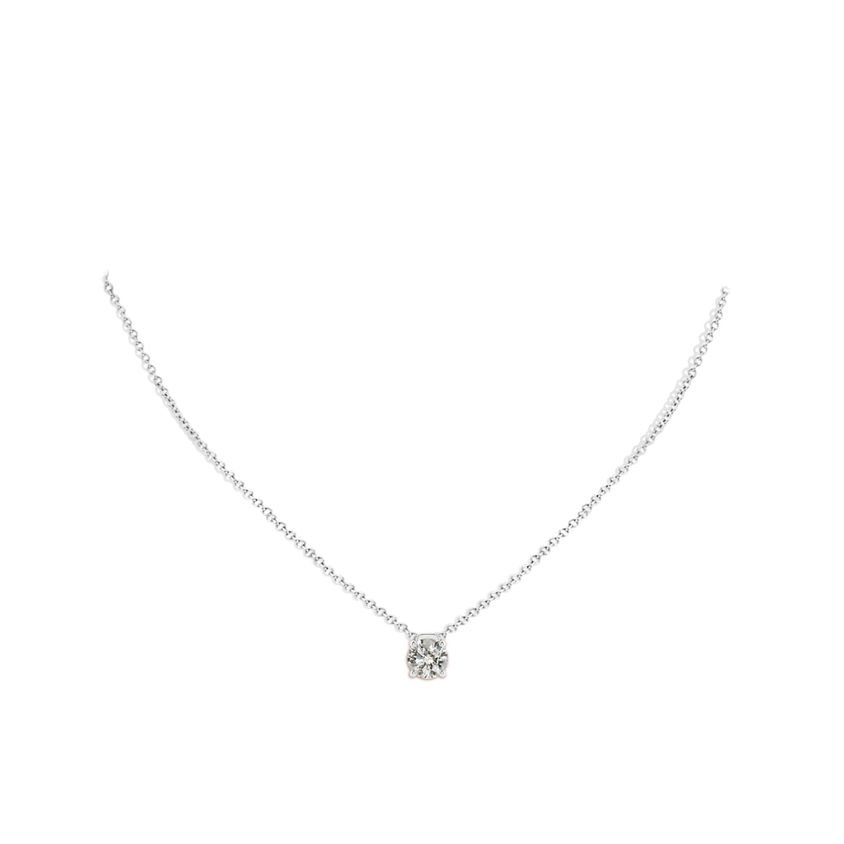 7.4mm KI3 Solitaire Round Diamond Floating Pendant in White Gold pen