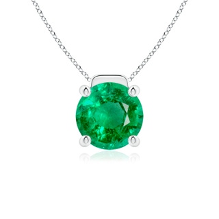 10mm AAA Solitaire Round Emerald Floating Pendant in P950 Platinum