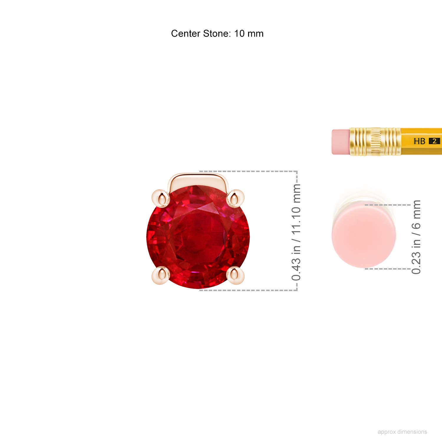 AAA - Ruby / 4.5 CT / 18 KT Rose Gold