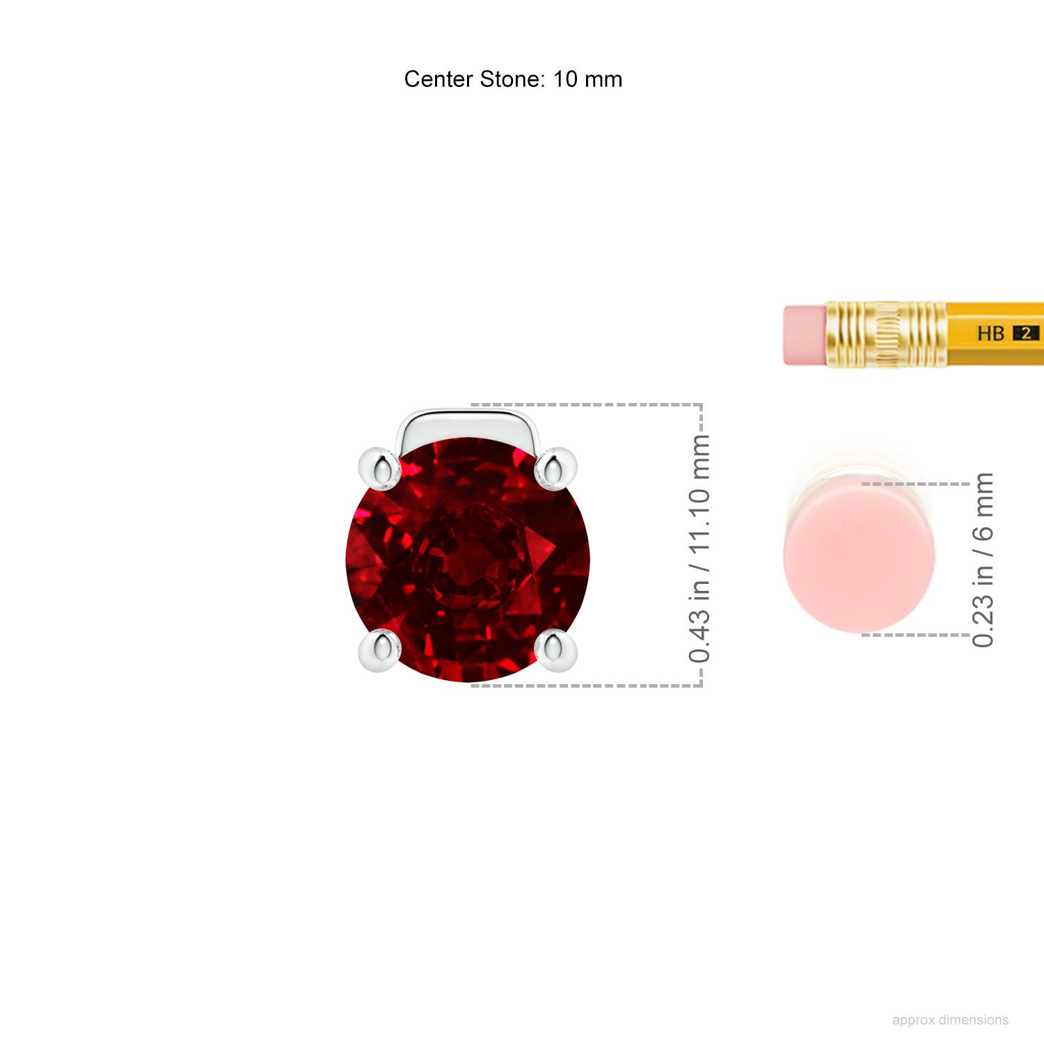 AAAA - Ruby / 4.5 CT / 18 KT White Gold