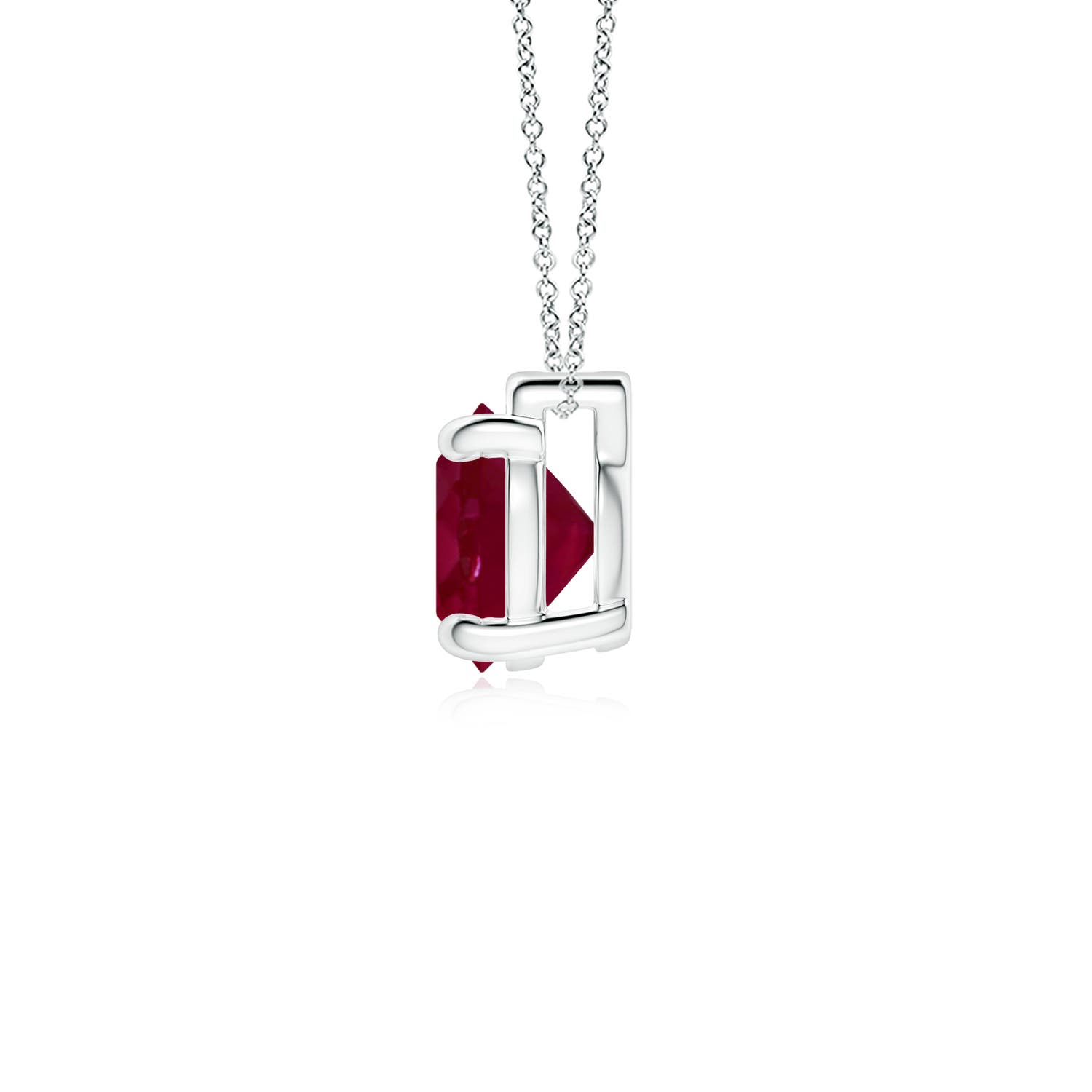 A - Ruby / 2.1 CT / 18 KT White Gold