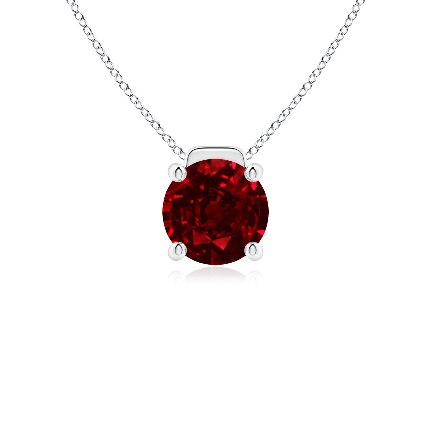 AAAA - Ruby / 2.1 CT / 18 KT White Gold