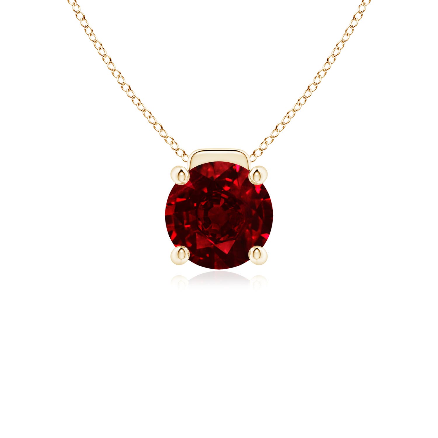 AAAA - Ruby / 2.1 CT / 18 KT Yellow Gold