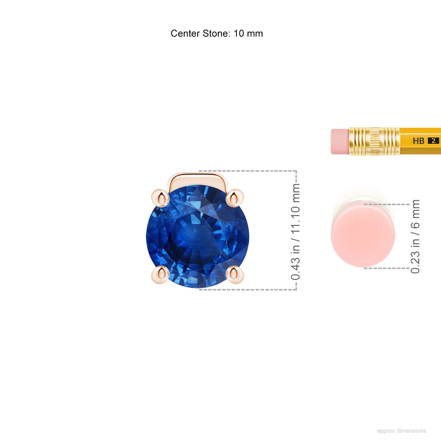 AAA - Blue Sapphire / 4.5 CT / 18 KT Rose Gold