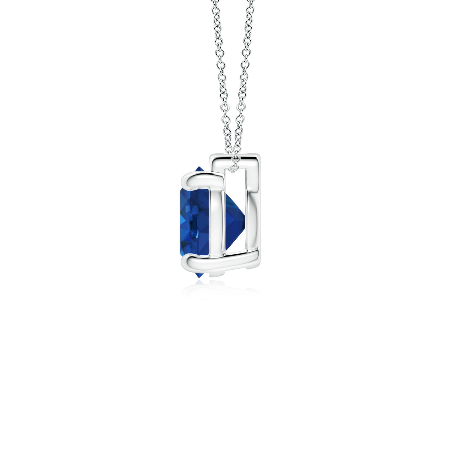 AAA - Blue Sapphire / 2.2 CT / 18 KT White Gold