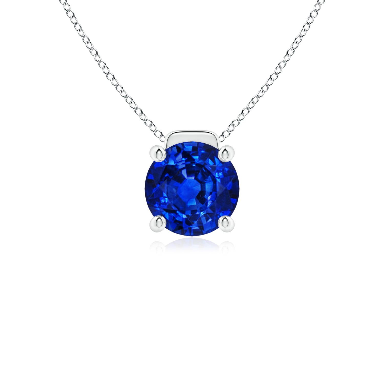 AAAA - Blue Sapphire / 2.2 CT / 18 KT White Gold