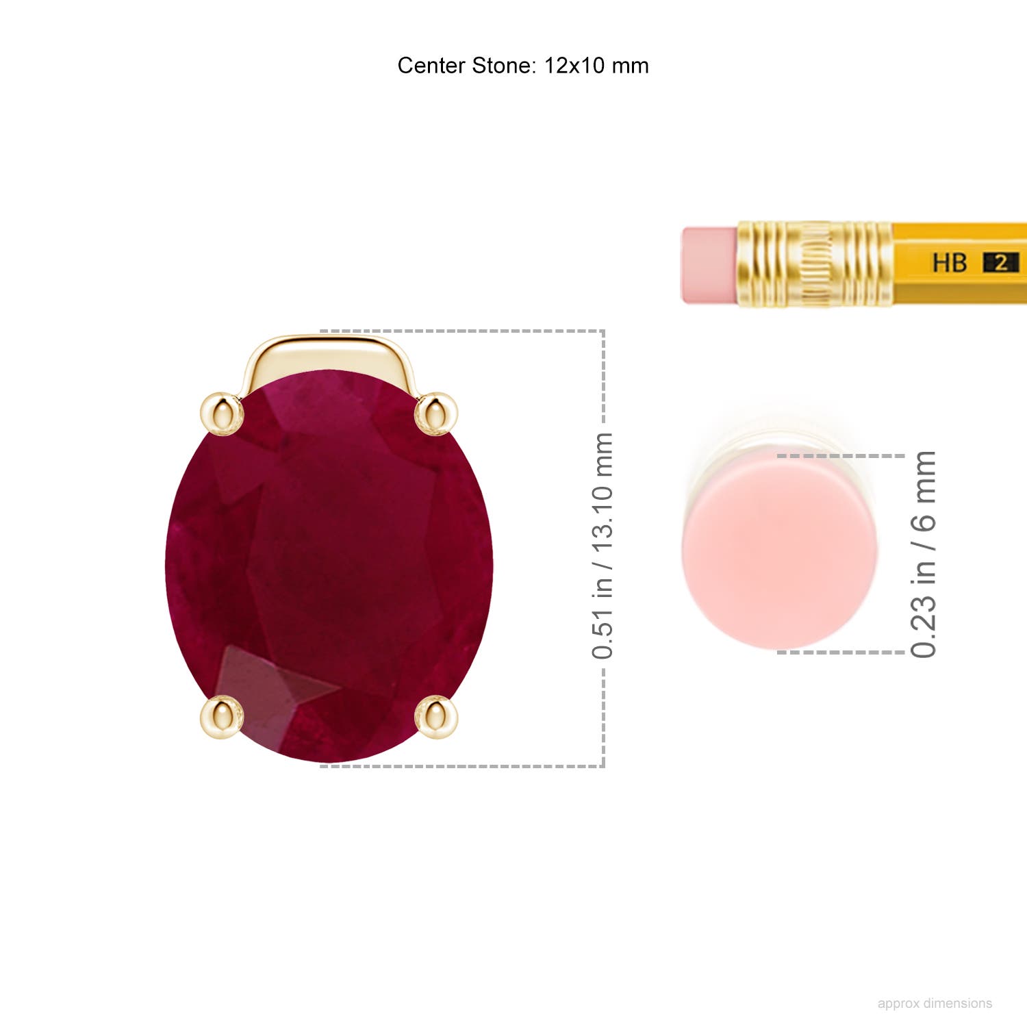 A - Ruby / 6 CT / 18 KT Yellow Gold