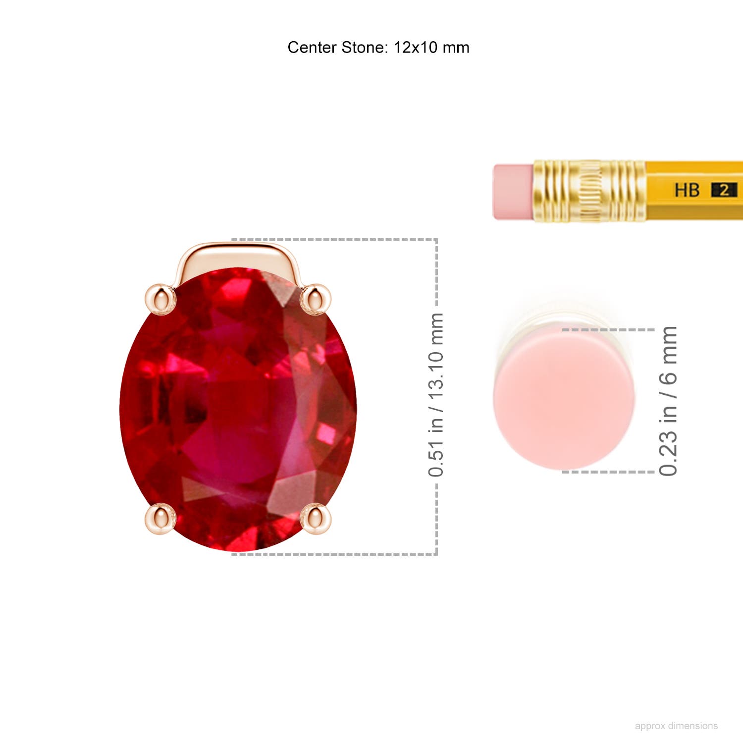 AAA - Ruby / 6 CT / 18 KT Rose Gold