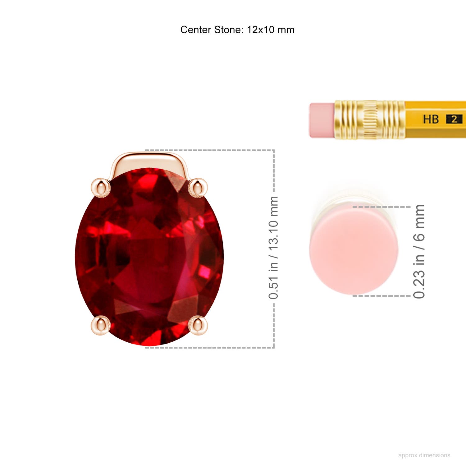 AAAA - Ruby / 6 CT / 18 KT Rose Gold