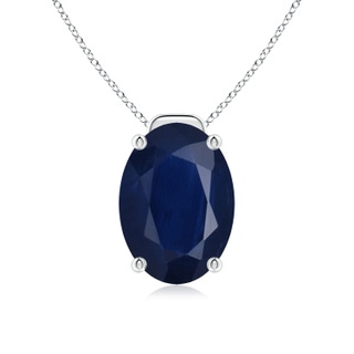 14x10mm A Solitaire Oval Blue Sapphire Floating Pendant in P950 Platinum