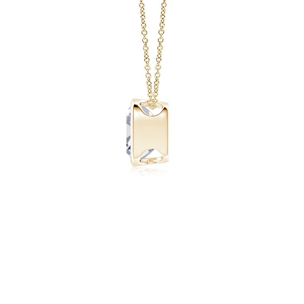 6.5mm HSI2 Bezel-Set Cushion Diamond Solitaire Pendant in Yellow Gold Side 199