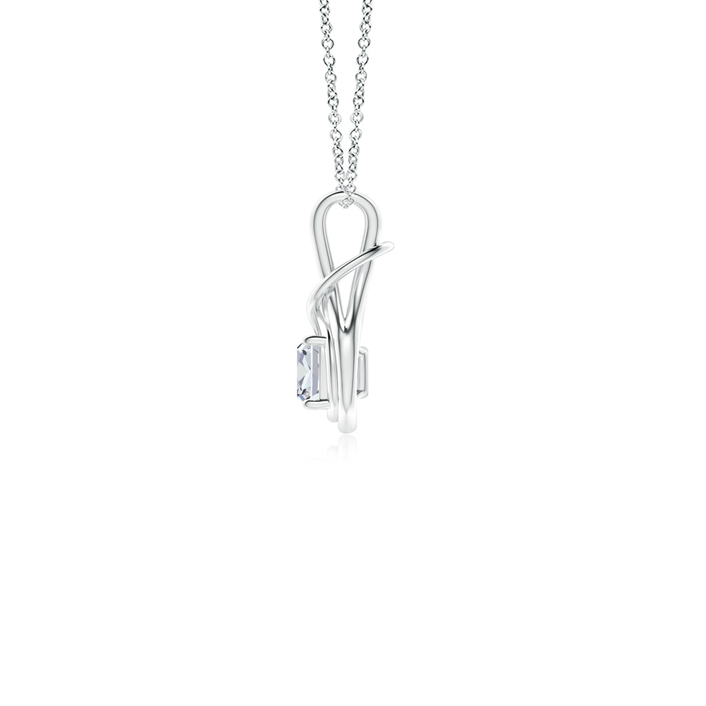 5.25mm HSI2 Cushion Diamond Solitaire Infinity Knot Pendant in White Gold - side 199