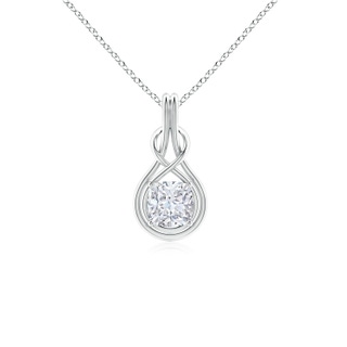 6.5mm GVS2 Cushion Diamond Solitaire Infinity Knot Pendant in P950 Platinum