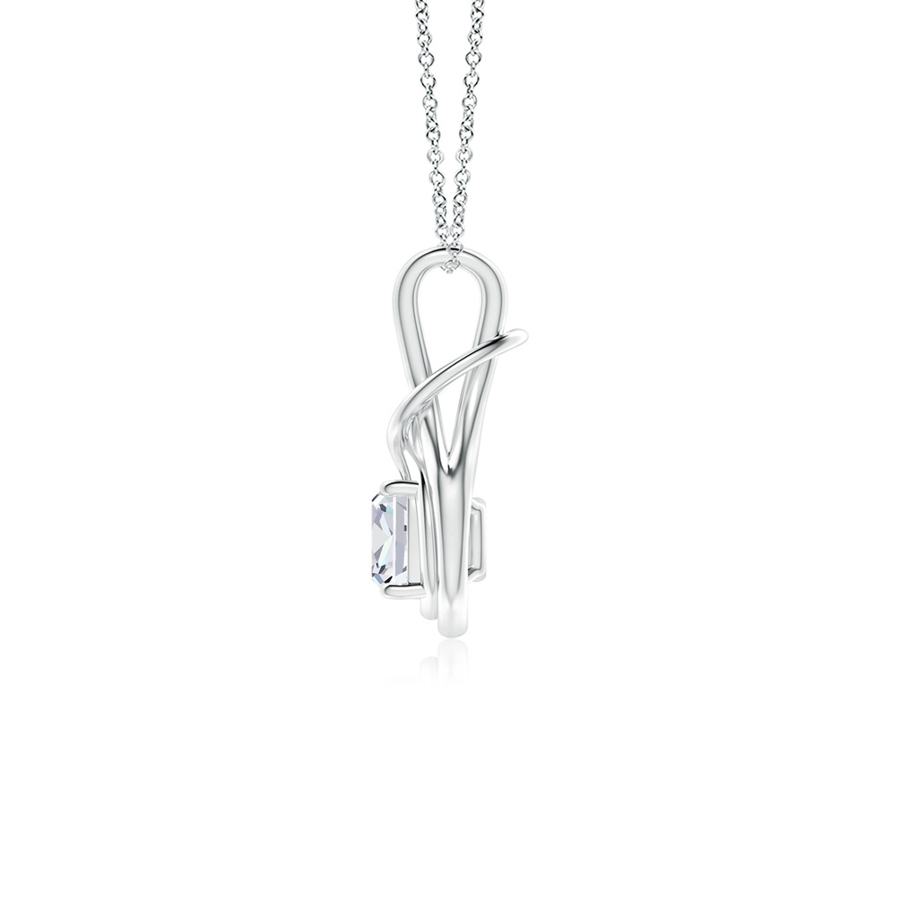 6.5mm GVS2 Cushion Diamond Solitaire Infinity Knot Pendant in P950 Platinum - side 199