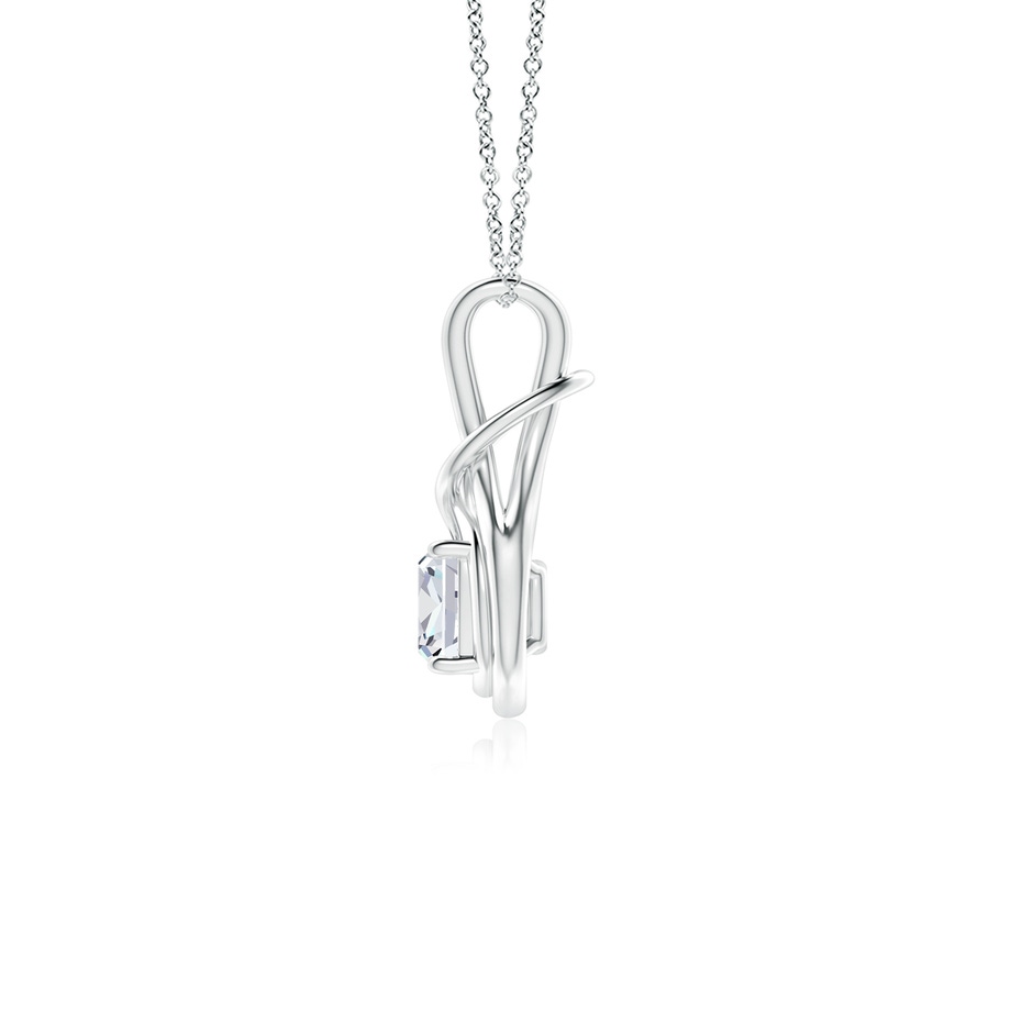 6.5mm GVS2 Cushion Diamond Solitaire Infinity Knot Pendant in P950 Platinum side 199