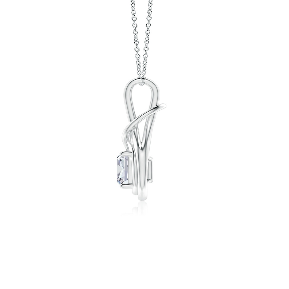6.5mm HSI2 Cushion Diamond Solitaire Infinity Knot Pendant in P950 Platinum side 199