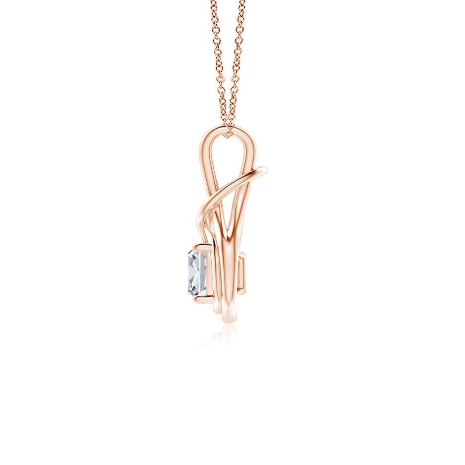 6.5mm HSI2 Cushion Diamond Solitaire Infinity Knot Pendant in Rose Gold side 199