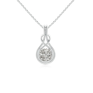 6.5mm KI3 Cushion Diamond Solitaire Infinity Knot Pendant in P950 Platinum