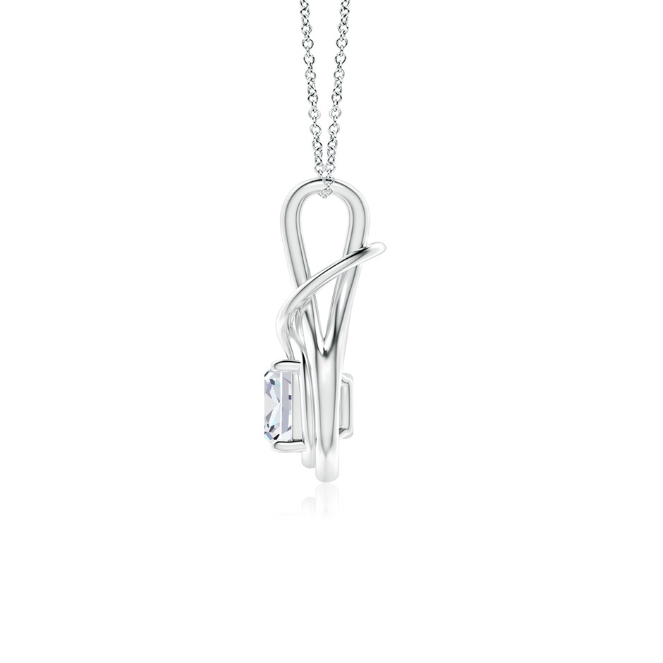7mm GVS2 Cushion Diamond Solitaire Infinity Knot Pendant in P950 Platinum side 199