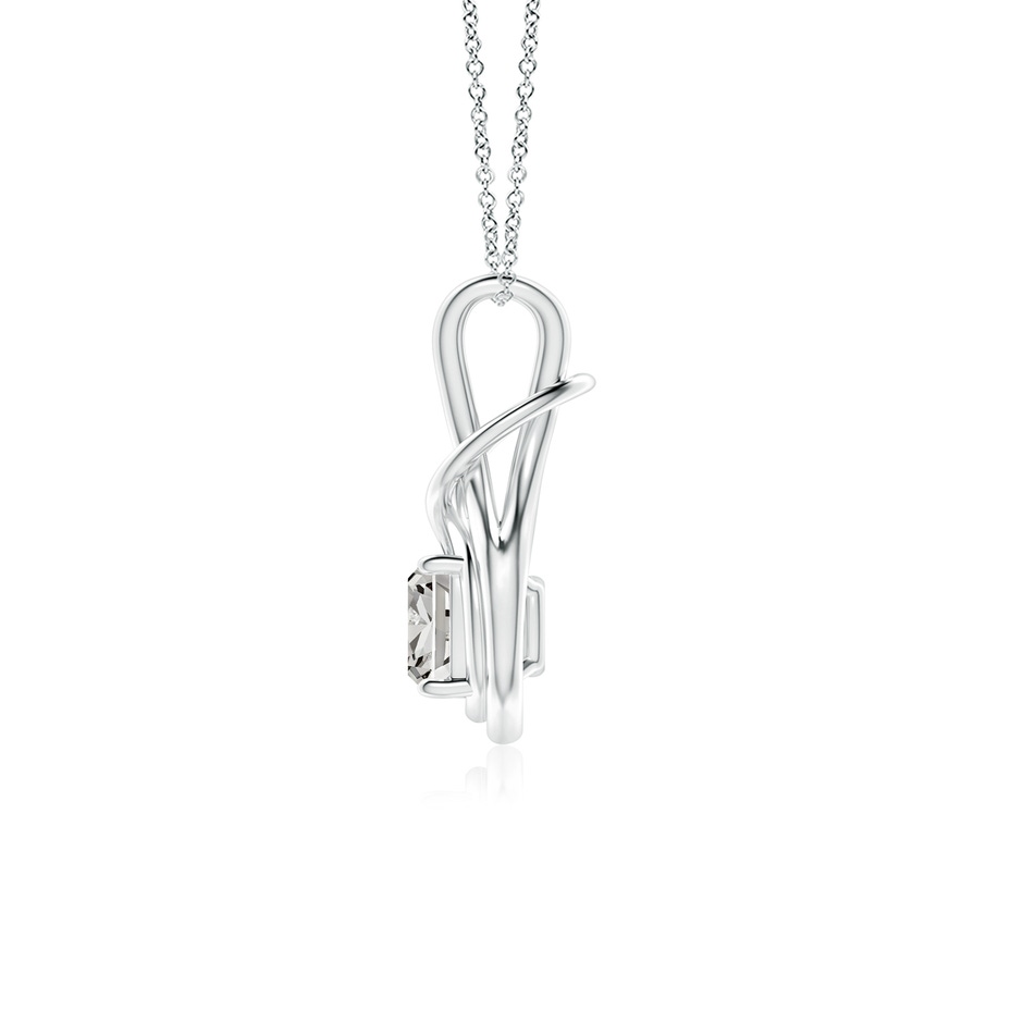 7mm KI3 Cushion Diamond Solitaire Infinity Knot Pendant in P950 Platinum side 199