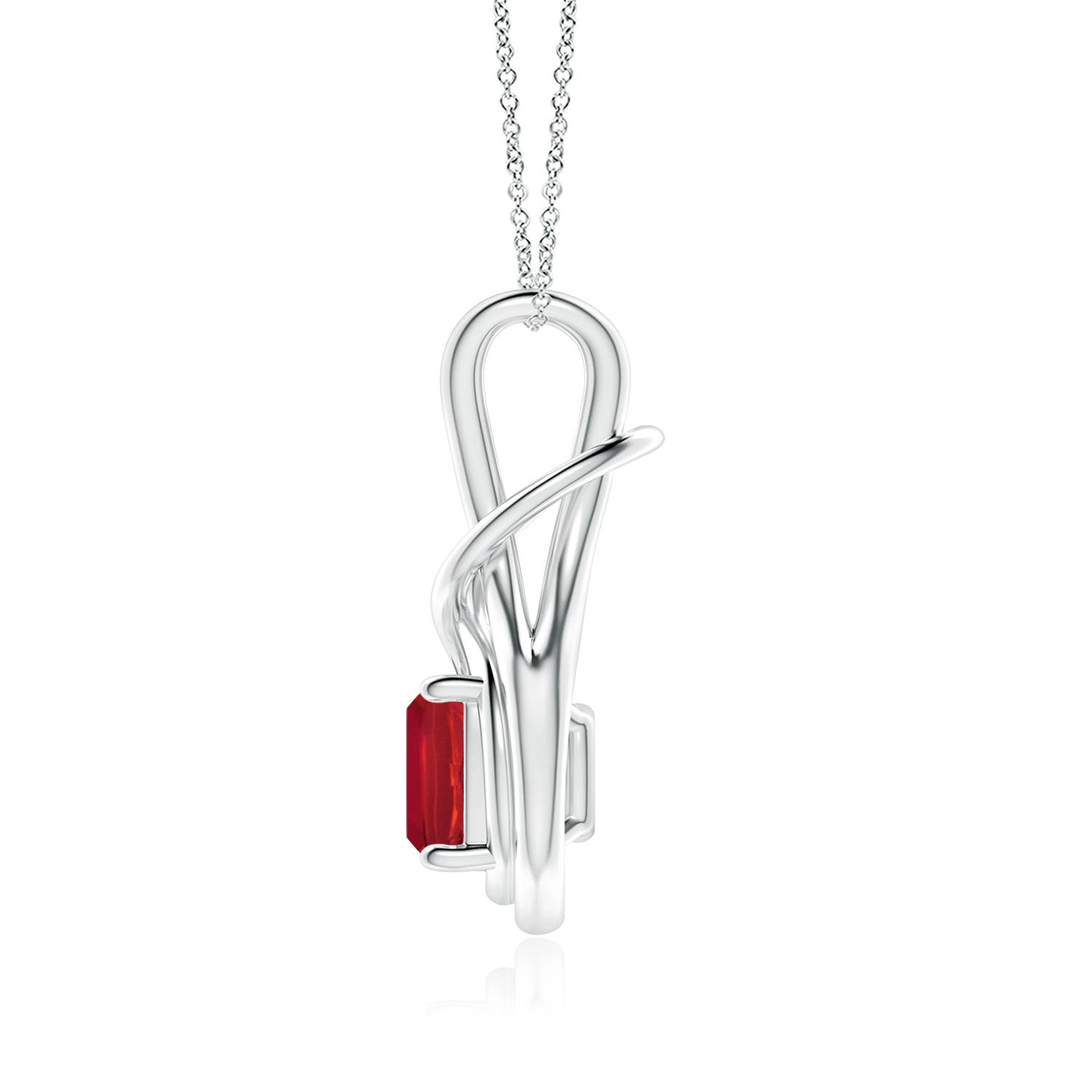 AA - Ruby / 3.8 CT / 18 KT White Gold