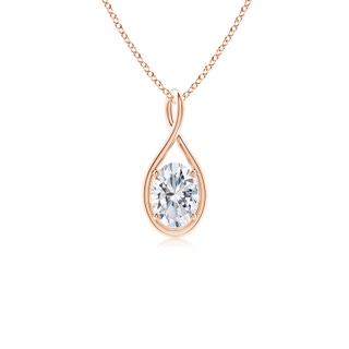7.3x5.2mm GVS2 Solitaire Oval Diamond Twist Bale Pendant in Rose Gold