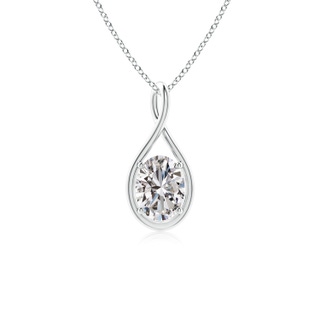 8.5x6.5mm IJI1I2 Solitaire Oval Diamond Twist Bale Pendant in P950 Platinum