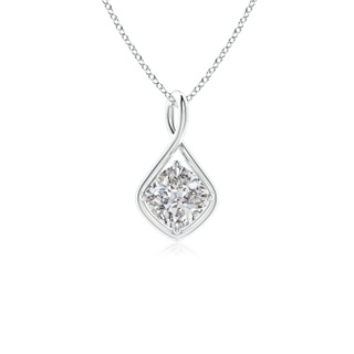 6.5mm IJI1I2 Solitaire Cushion Diamond Twist Bale Pendant in P950 Platinum