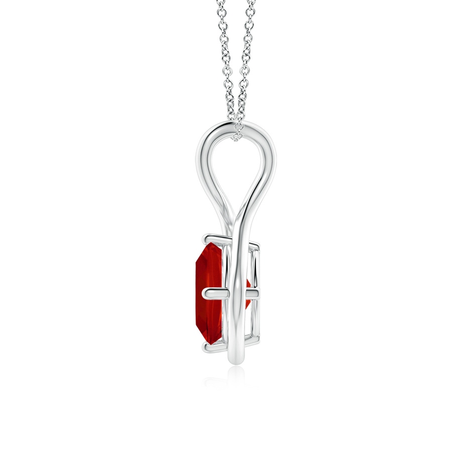 8mm AAA Solitaire Cushion Ruby Twist Bale Pendant in White Gold side 199