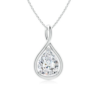 10x6.5mm GVS2 Solitaire Pear Diamond Twist Bale Pendant in P950 Platinum