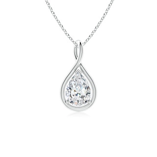 8x5mm GVS2 Solitaire Pear Diamond Twist Bale Pendant in P950 Platinum