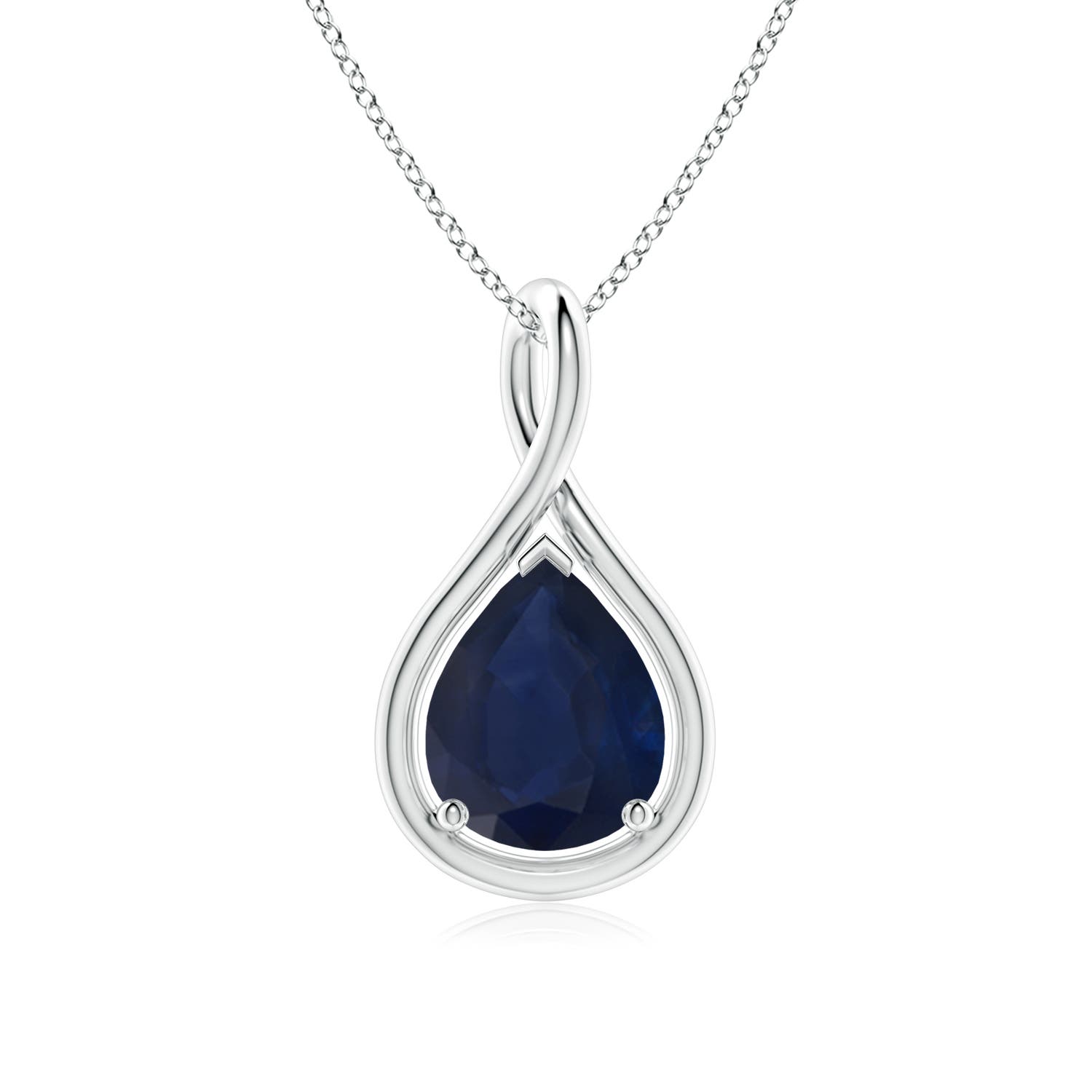 A - Blue Sapphire / 3 CT / 18 KT White Gold