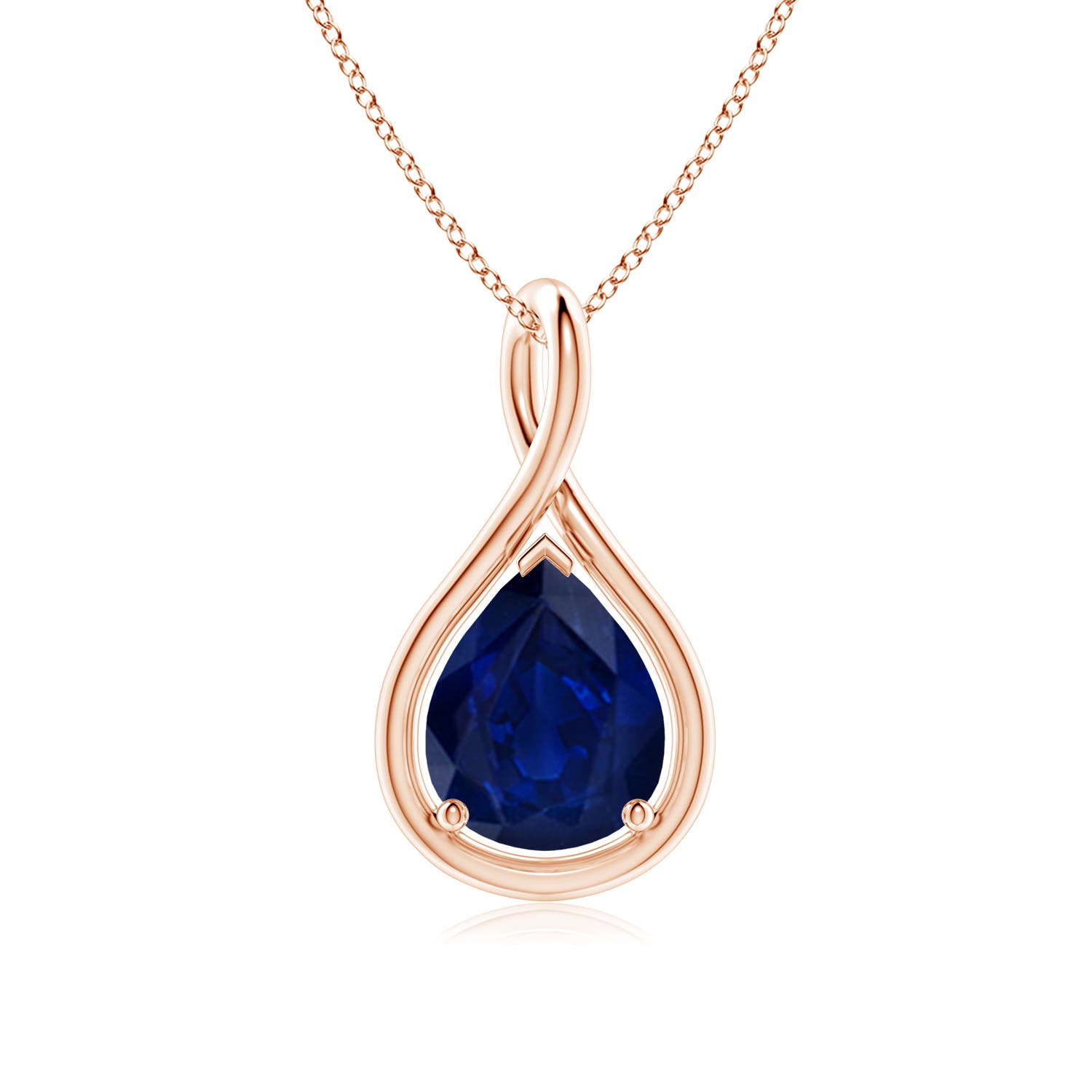 AA - Blue Sapphire / 3 CT / 18 KT Rose Gold